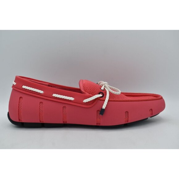 SWIMS Mens Size 8 Braided Lace Campari Red Pink Coral Slip On Loafers Shoes main image 7